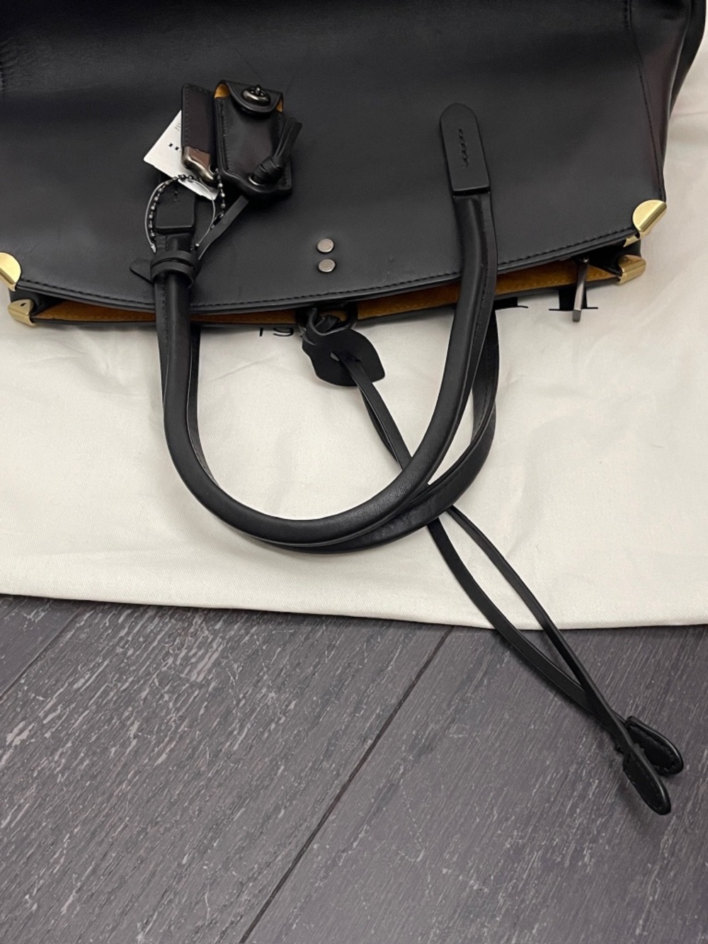 Coach Cooper Carryall 22821 Black Leather Satchel Tote Crossbody No Strap w/tag - Picture 14 of 16